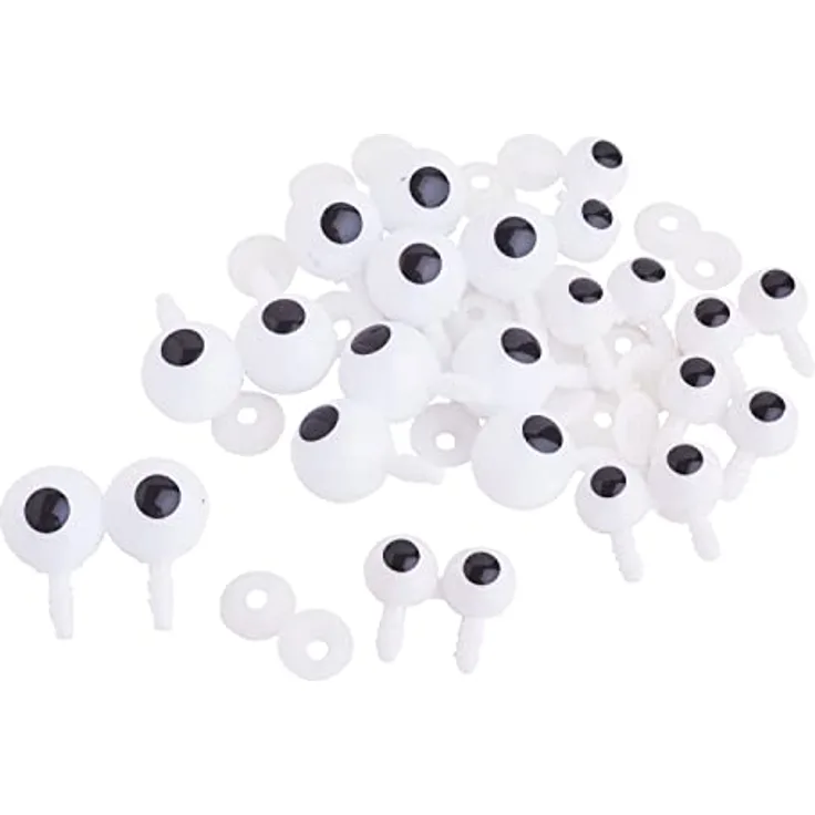 VBS Set Große Augen, 12 Stück Kuscheltiere mit Glitzeraugen in 3,3 cm und 4,5 cm