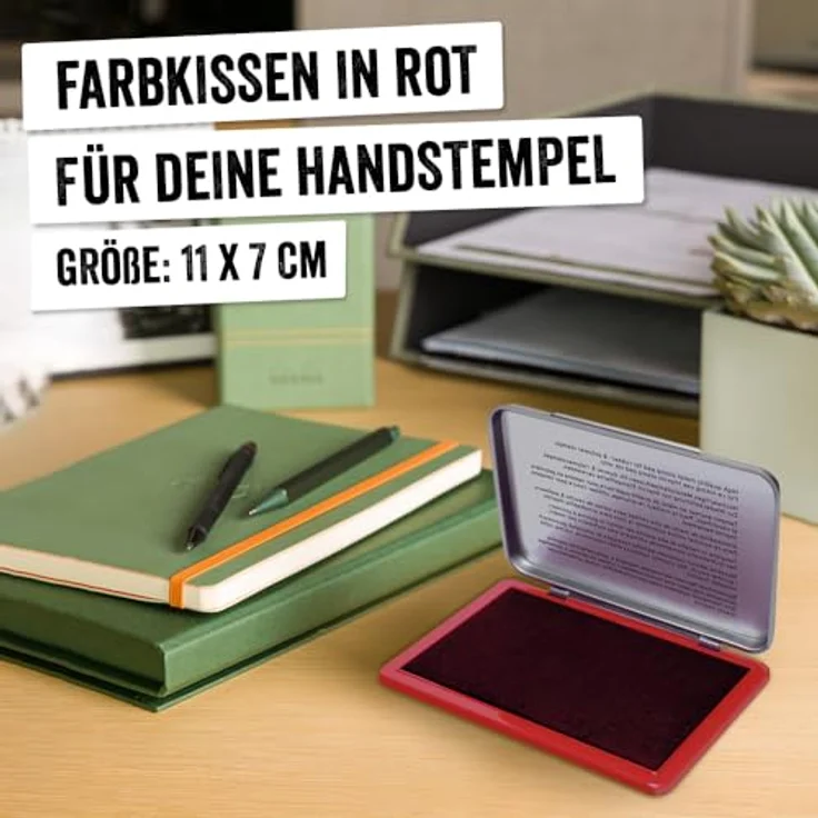 Generic Trodat Stempelkissen Impr9072M Typ2, rot, Metallgehäuse, nachtränkbar, für Gummi- und Polymerstempel, 11 x 7 cm – Bild 2