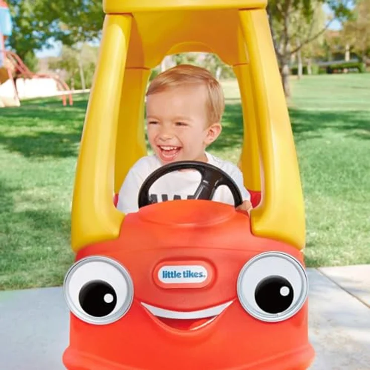 Little Tikes Cozy Coupe, Rutschauto mit abnehmbaren Boden, funktionierender Hupe und Griff für Schiebefahrten, rot – Bild 7