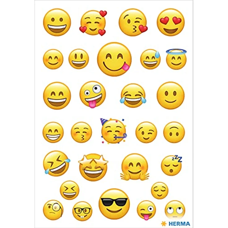 HERMA Sticker DECOR Love, Emoji-Sticker mit 29 ablösbaren Motiven auf Papier für Dekoration und Sammeln – Bild 2