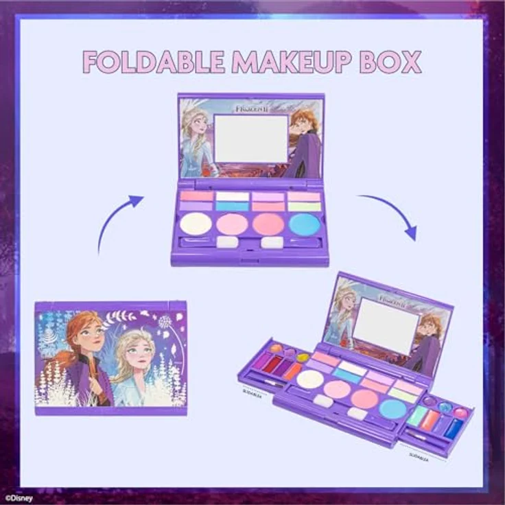 Townley Girl Disney Frozen All-in-One Kids Kosmetik Kompakt Set, 14 Farben Lippen-, Wangen- und Augen-Make-up für Kinder ab 3 Jahren, waschbar – Bild 4