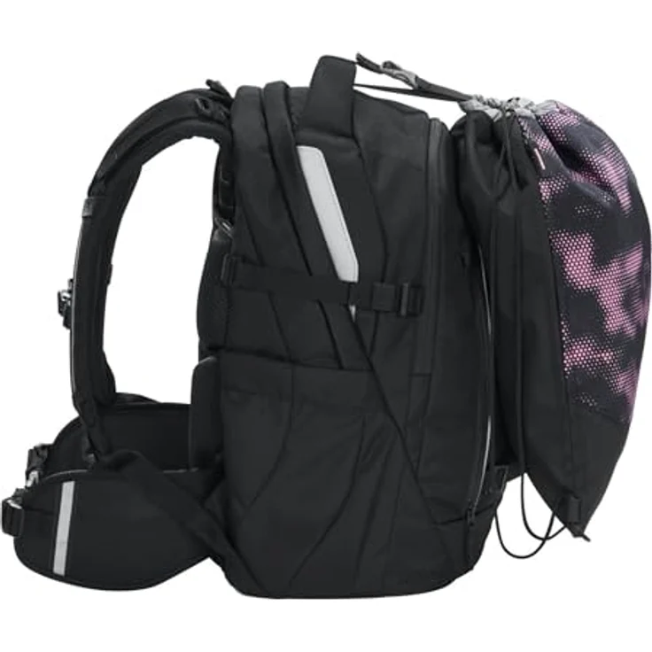 coocazoo Sportbeutel Pink Illusion, Turnbeutel mit reflektierendem Streifen, 10 l Volumen – Bild 2