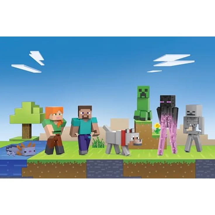 Minecraft Mattel World Builder Set JFG66, Sammelfiguren mit kreativen Spielmöglichkeiten für Kinder – Bild 2
