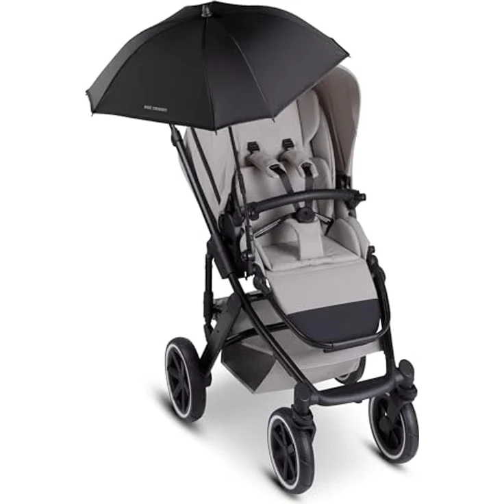 ABC Design Sonnenschirm Sunny für Kinderwagen & Buggy - Pure - Coal, UPF 50+ Schutz, flexibles 360°-Knickgelenk, wasserabweisend – Bild 3