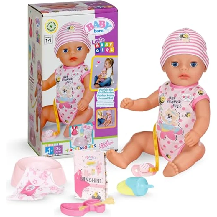 Baby Born Babypuppe Little Baby Girl, Lena, 36 cm, mit 7 Funktionen, rosa – Bild 2