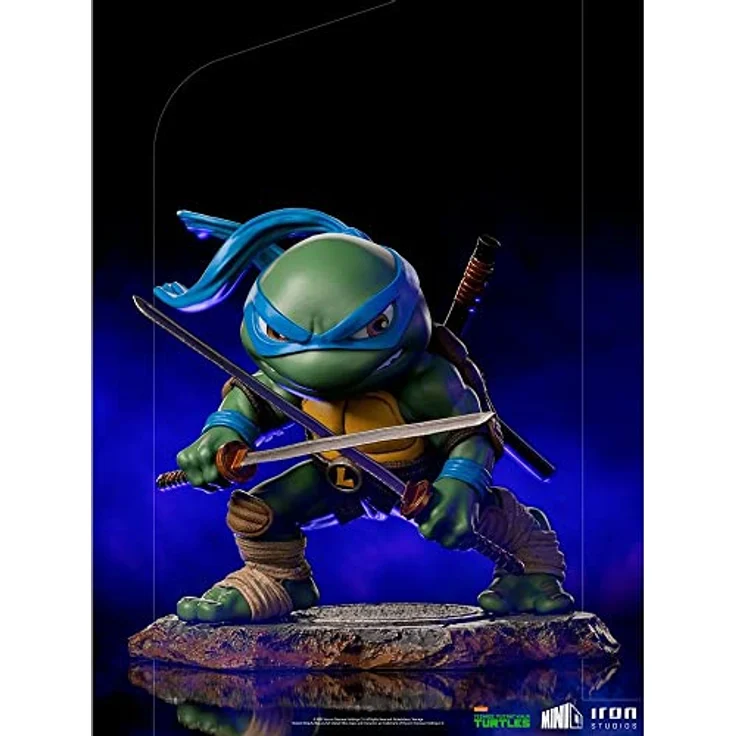 Iron Studios Teenage Mutant Ninja Turtles Mini Co. Leonardo, detailreiche Sammelfigur aus hochwertigem PVC, 12 cm hoch – Bild 3