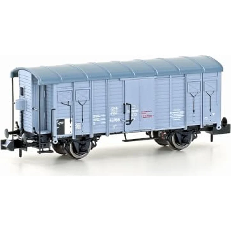 Hobbytrain Gedeckter Güterwagen K3 Stat.Hannover Ep.I, Modelleisenbahn-Wagen mit variablen Puffer- und Türvarianten, Spur N – Bild 2
