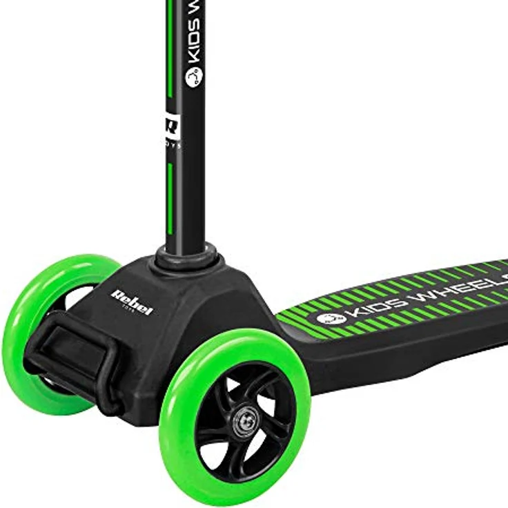 Rebel Kids Wheels Dreirad-Scooter, Höhenverstellbar, Rutschfeste Plattform, Grün – Bild 4