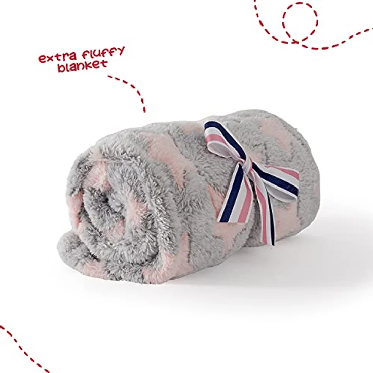 Perletti Allie Elephant, Plüschtier 22 cm mit Babydecke 120 x 80 cm aus hochwertigem Polyester, mehrfarbig mit Elefantenmotiv – Bild 5