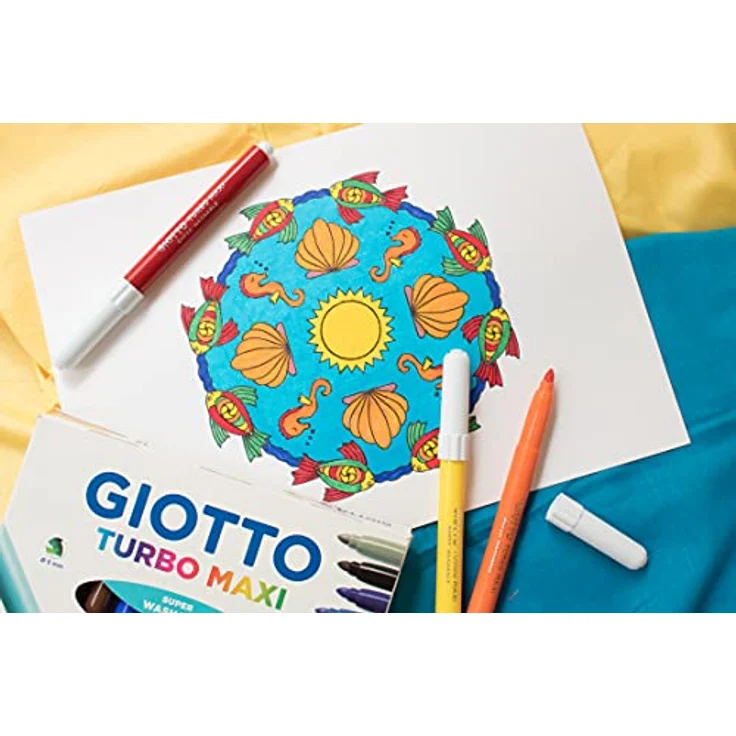 Giotto 4550 00 Turbo Maxi Faserschreiber Kartonetui 24 sortierte Farben – Bild 7