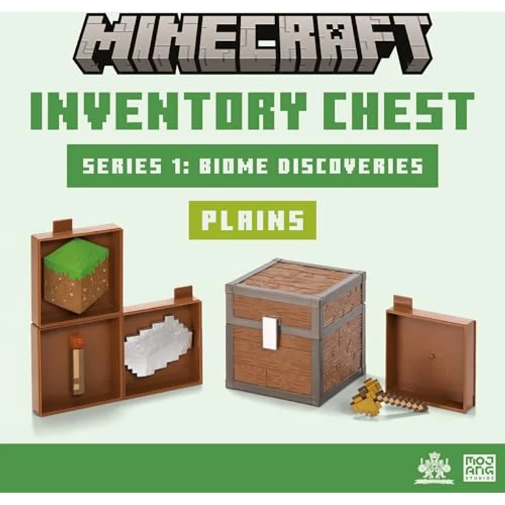 Noble Collection Minecraft Loot Chest Plains, 10 cm Sammelfigur mit 4 Items für Biome Discoveries – Bild 3