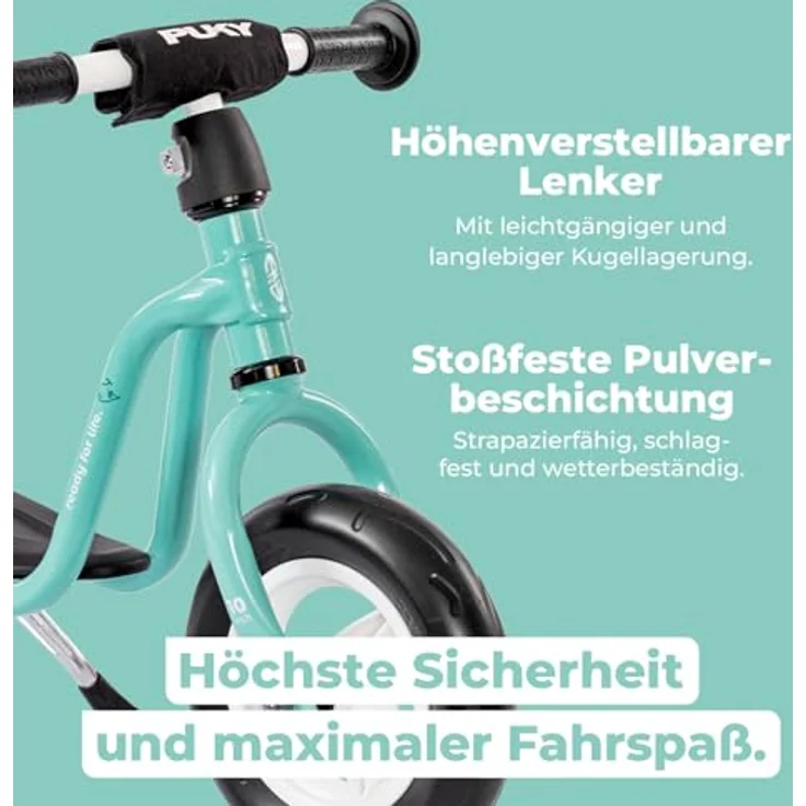 PUKY LR M Aqua Green Laufrad ab 2 Jahre | Kinderspielzeug | Balance Bike mit Trittbrett | Sicherheitslenkergriffe | Höhenverstellbarer Lenker & Sattel – Bild 5