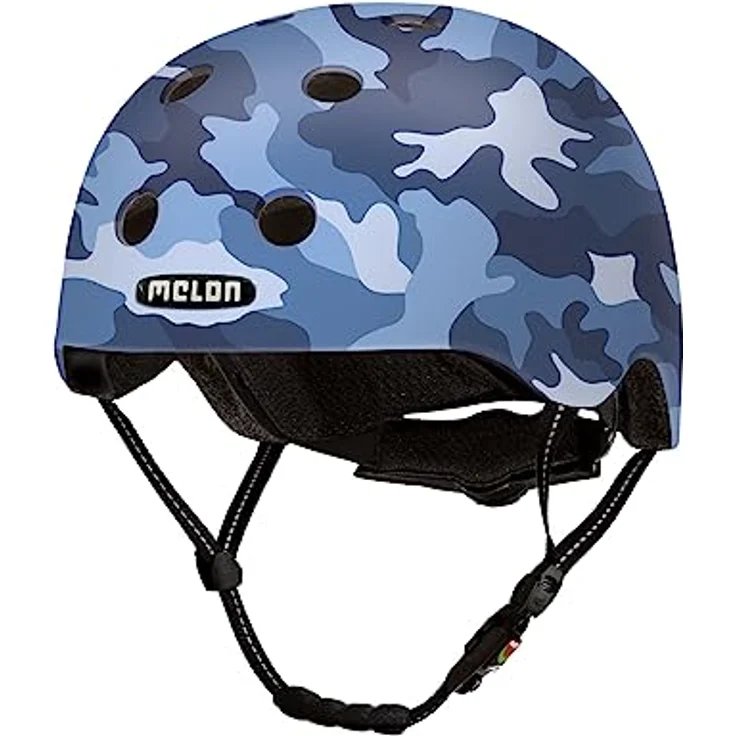 Melon Fahrradhelm »Camouflage Blue« | Leichter & sicherer urbaner Cityhelm mit Magnetverschluss in blau – Bild 1