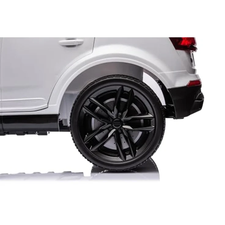 schnaeppchenmeile-online Elektro-Kinderauto Audi Q7, 2 Motoren, LED-Beleuchtung, Fernbedienung, Audio Modul, weiß – Bild 4