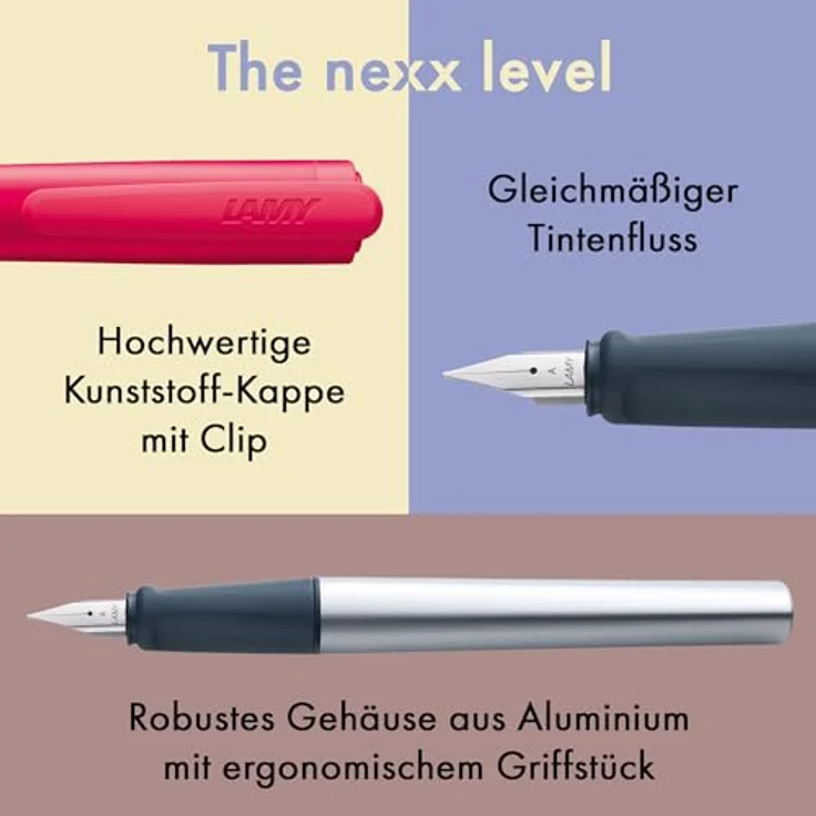 LAMY Füllfederhalter LAMY Füller nexx black Feder M, ergonomisches Design, Aluminiumkörper. – Bild 4