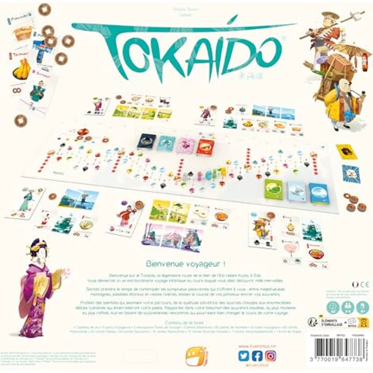 Asmodee Tokaido Brettspiel, Gesellschaftsspiel zum 10. Geburtstag, mehrfarbig, 19,68 x 22,6 x 24 cm – Bild 3