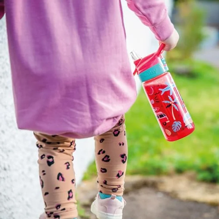 Nuby Super Quench Trinklernbecher, auslaufsicherer Babybecher 540 ml mit Tragegriff, wiederverwendbar in Rosa, 2er-Pack – Bild 3