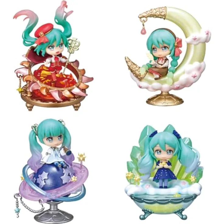 Re-Ment Hatsune Miku Minifiguren Miku Starrium Display (4), Sammelfiguren-Set mit verschiedenen Designs