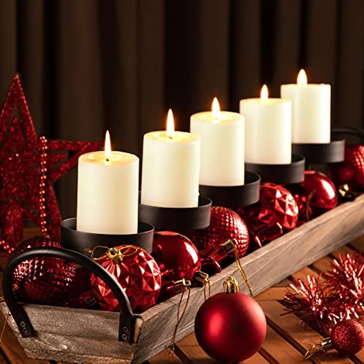 DEUBA® Weihnachstkugeln 66tlg Ø 3-6cm Kunststoff matt glänzend Christbaumkugeln Christbaumschmuck Anhänger Weihnachtsbaumkugeln Weihnachtsdeko Rot – Bild 2