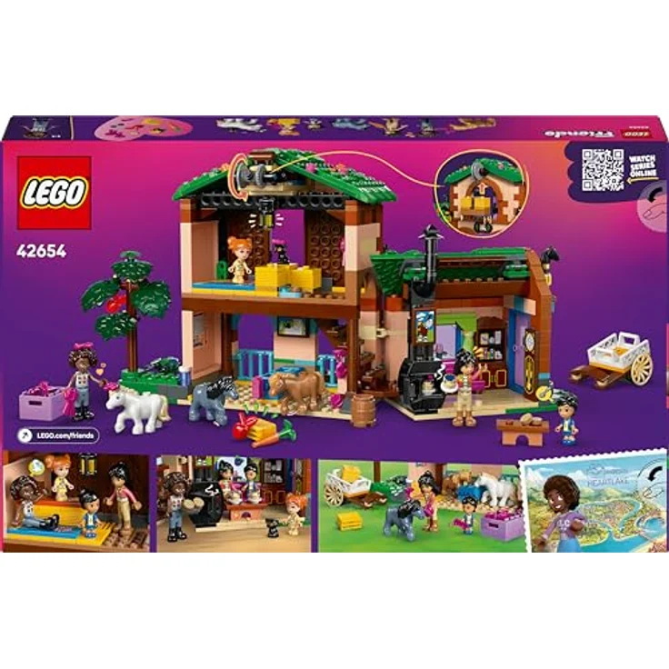 LEGO Friends 42654 Ponyhof & Stall Bausatz, Spielset mit 727 Teilen, Heulift und Zubehör für Pferdefans, Mehrfarbig – Bild 8