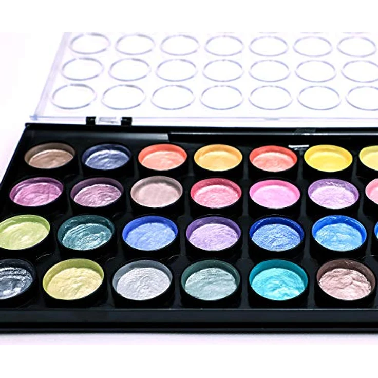Mont Marte Metallic Aquarellfarben Set, 36 Wasserfarben inklusive Pinsel, kompaktes Design, ideal für Anfänger und Profis – Bild 2