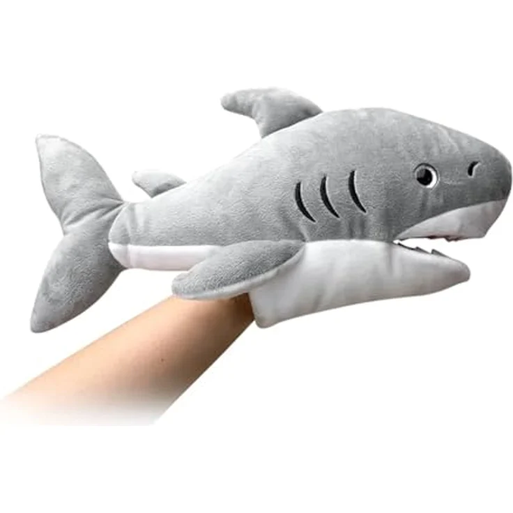 LOMTRATS Meerestier-Handpuppen, Haie und Wale mit beweglichen Mündern, 45 cm, Plüsch, ideal für Geschichtenerzählen und Spiele – Bild 1