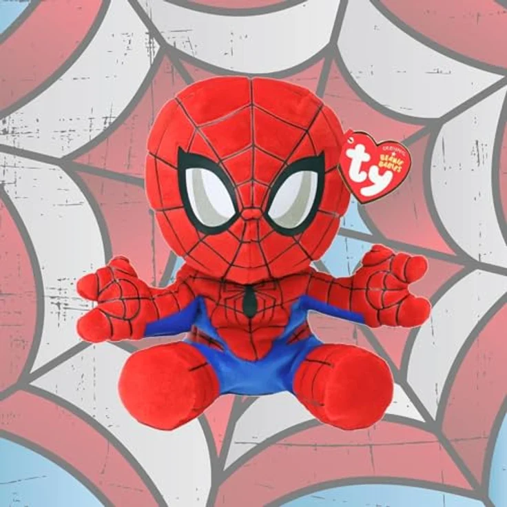 TY Spiderman Marvel Avengers Beanie Babies Regular, Kuscheliger Plüschteddy in leuchtenden Farben – Bild 3