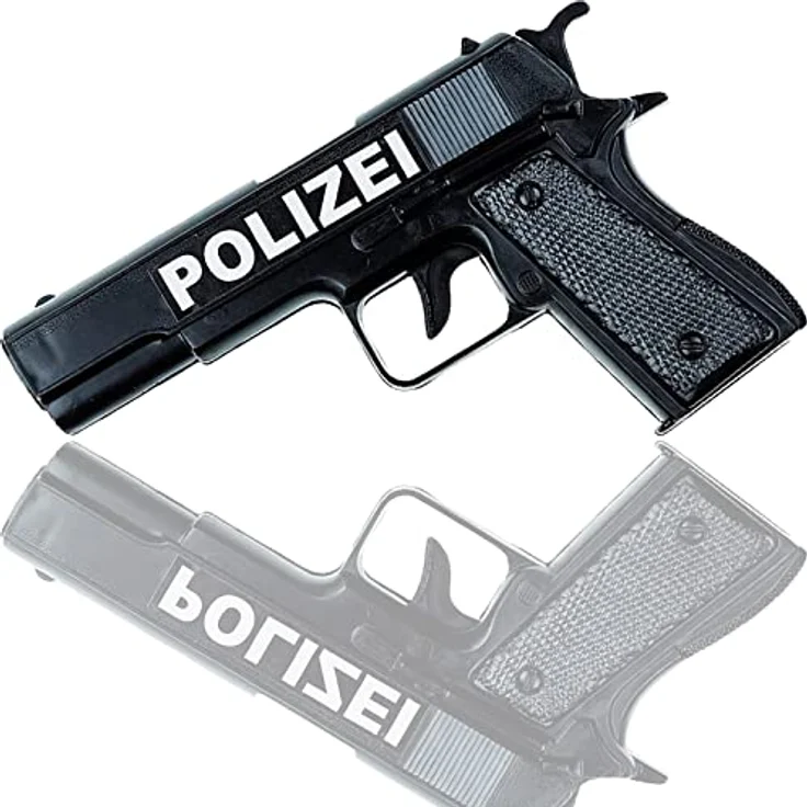Idena Polizei Set 8040007, Spielzeugpistole, Halfter, Handschellen, Kostümzubehör für Karneval und Mottopartys – Bild 4