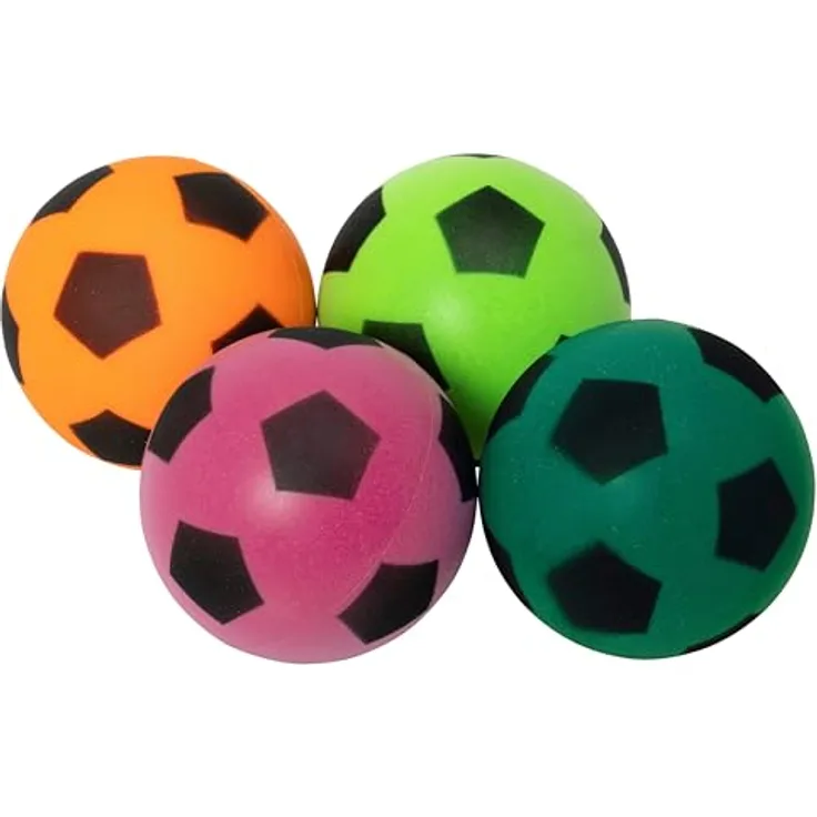 Betzold Sport Spielball Softbälle, 4er-Set – Weiche Vollschaumbälle für Kinder, verschiedene Durchmesser