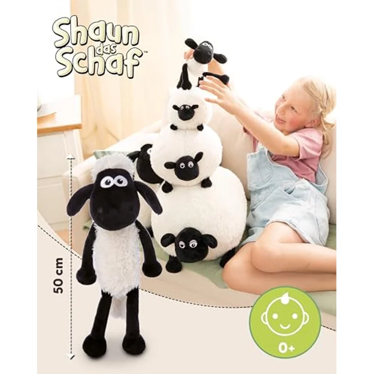 NICI Shaun das Schaf, Kuscheltier 50cm aus weichem Plüsch in weiß, ideales Plüschtier zum Kuscheln und Spielen, für Kinder & Erwachsene - Geschenkidee - 49186 – Bild 2