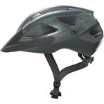 ABUS Rennradhelm Macator - sportiver Fahrradhelm für Einsteiger - auch für Zopfträger/-innen - für Damen und Herren - Grau Glänzend, Größe S