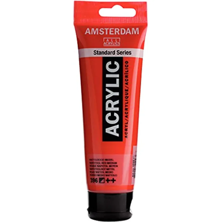 Amsterdam Standard Series Acrylfarbe Tube 120 ml, Naphtholrot Mittel 396, hohe Lichtechtheit, alkalibeständig, kurze Trocknungszeit