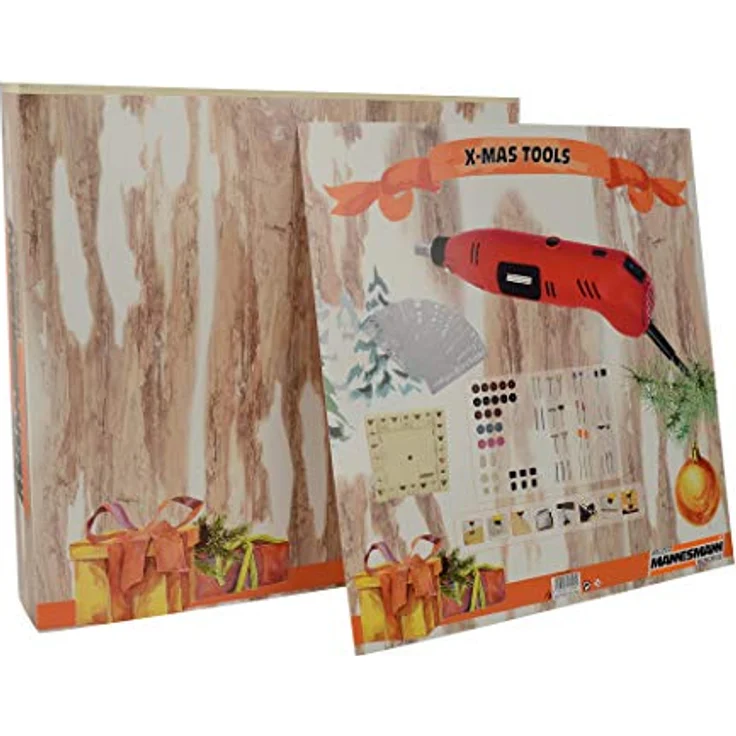 Mannesmann Holz-Adventskalender mit Multi-Tool und 24 lasergravierten Sub-Boxen, inklusive Graviervorlagen – Bild 3