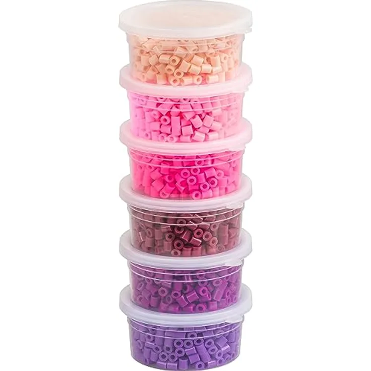 Bügelperlen-Set, 3.000 Stück Pink/Lila Pink/Lila