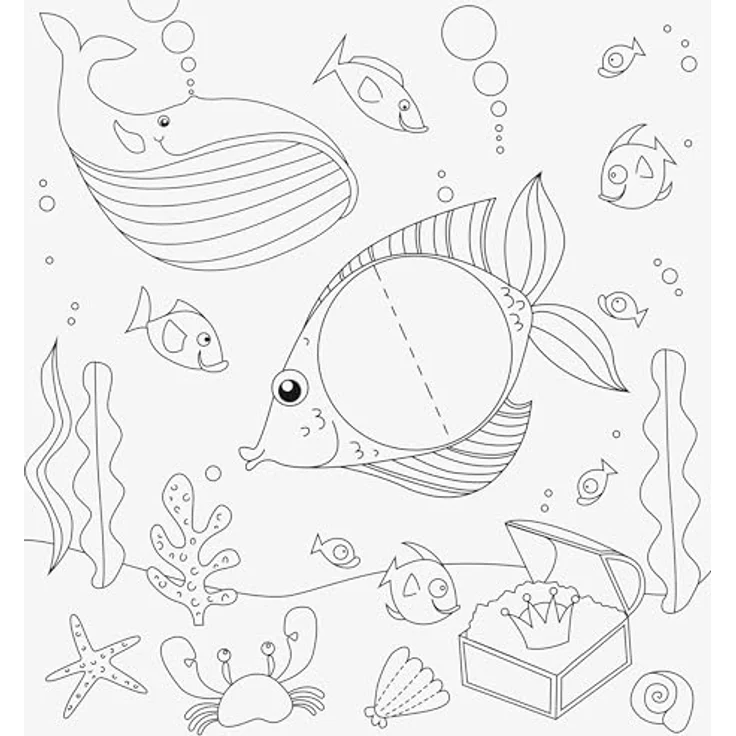 Heyda 3D-Mal-Set „Unterwasser“, 15-teiliges Set zum Ausmalen mit Buntstiften und 3D-Wabenkugel-Stickern, B/H: 195 mm × 210 mm, ab 4 Jahren – Bild 5
