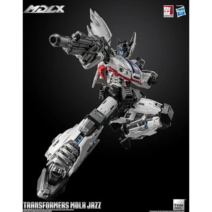 threezero Transformers MDLX Jazz Actionfigur, 15,2 cm, 46 Gelenkpunkte, Zubehör: 5 austauschbare Hände, Photonengewehr, Grappling-Haken mit einziehbarer Schnur – Bild 5