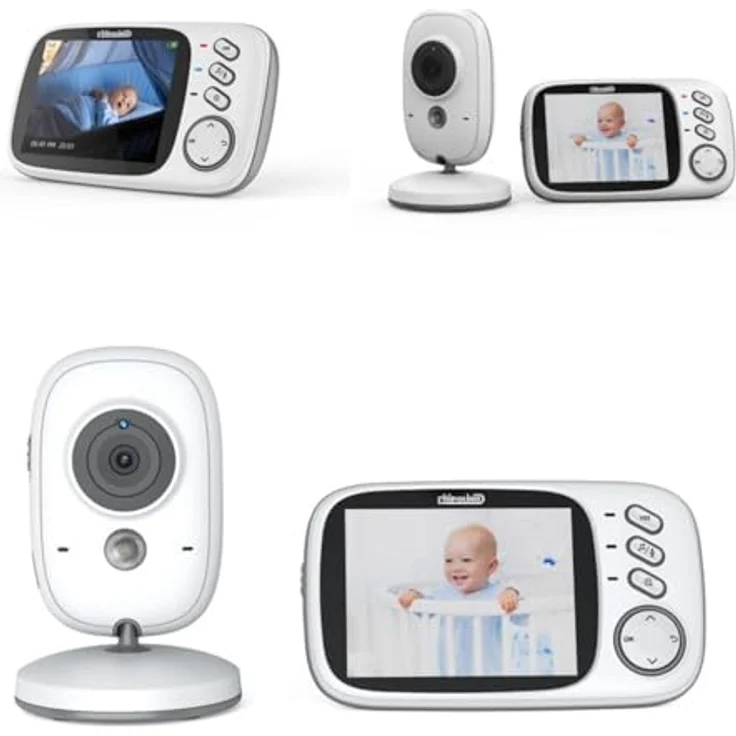Chipolino Babyphone Polaris+ 3,2' IPS LCD Kamera, Temperatursensor, Alarm, weiß – Bild 1