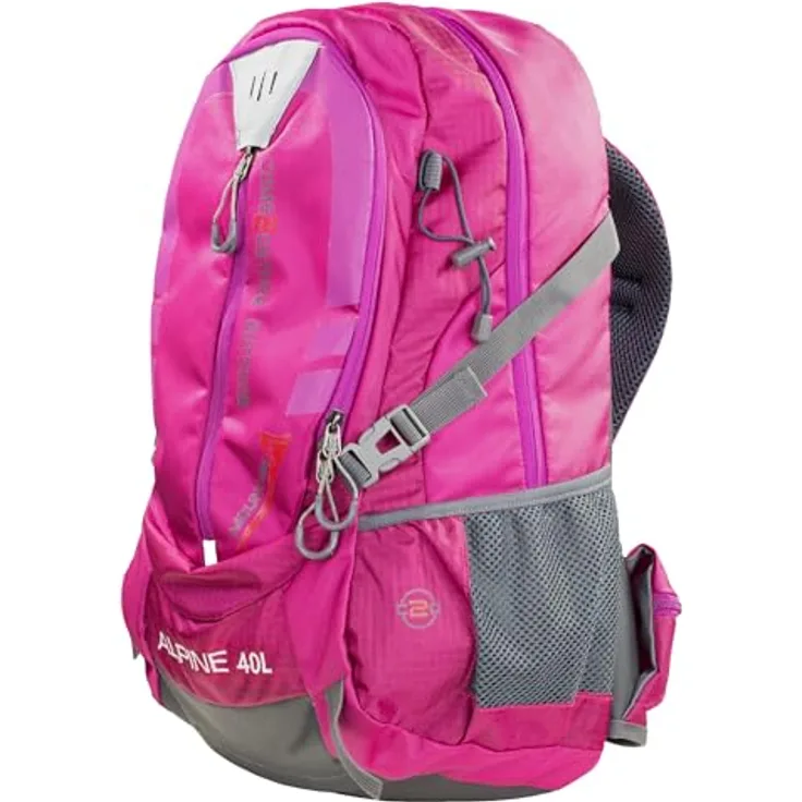 NOWI Wanderrucksack 40 L, Outdoor-Rucksack mit Regenhülle, ergonomischer Design, in Blau, Pink, Limette, Navy, Olive und Schwarz