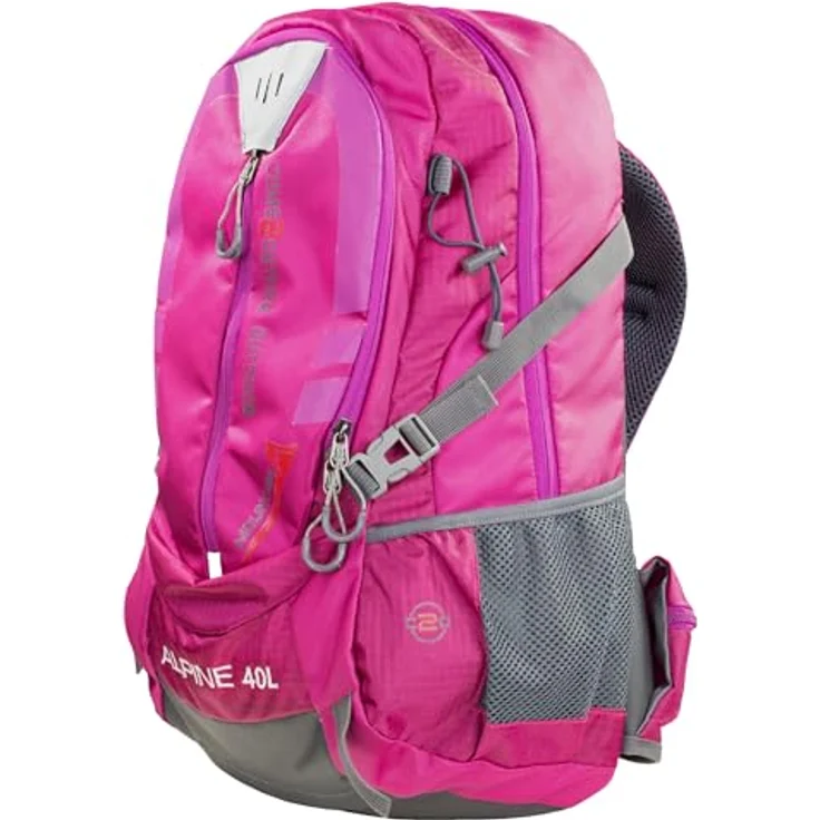NOWI Wanderrucksack 40 L, Outdoor-Rucksack mit Regenhülle, ergonomischer Design, in Blau, Pink, Limette, Navy, Olive und Schwarz – Bild 1