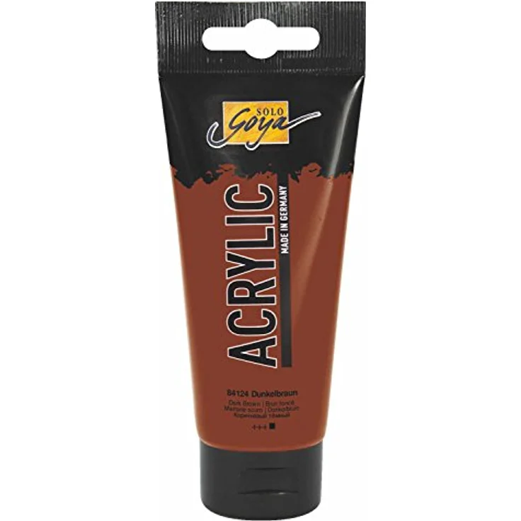 KREUL Solo Goya Acrylic, 100 ml Tube, dunkelbrown, wasserbasierte Acrylfarbe in Studienqualität, schnell matt trocknend, gut deckend und wasserfest – Bild 1