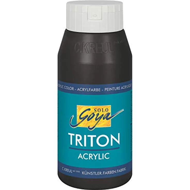 KREUL Solo Goya Triton Acrylfarbe schwarz, 750 ml, schnell und matt trocknend, gut deckend, wasserbasiert, Studioqualität – Bild 1