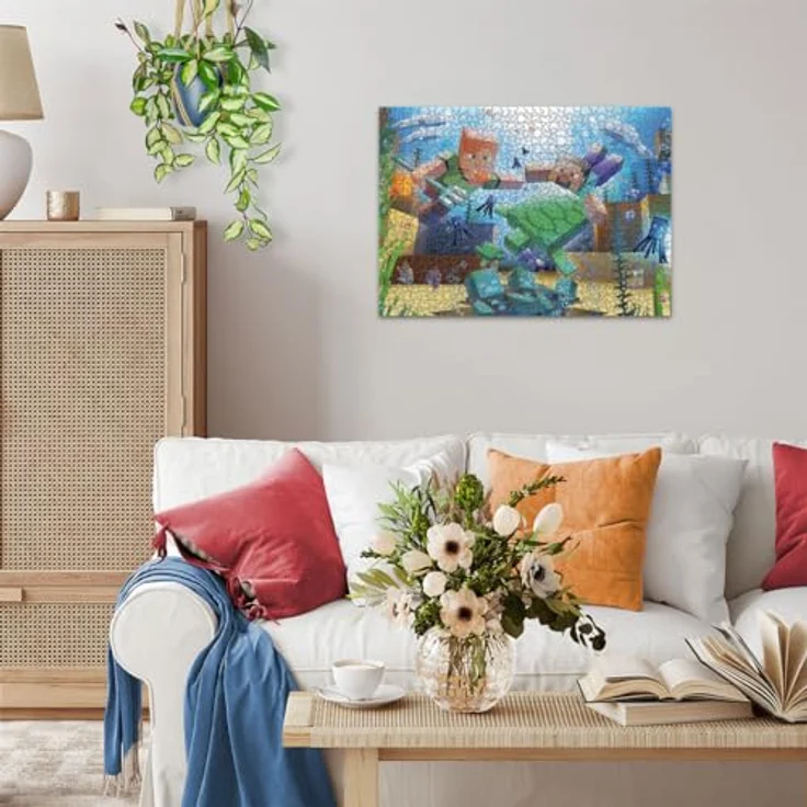 Ravensburger Puzzle 12000421 - Minecraft Mosaic - 1000 Teile Puzzle für Erwachsene und Kinder ab 14 Jahren, Minecraft Puzzle, Minecraft Geschenke, bunte Landschaftsmotive, reflexfreies Puzzlebild, recycelte Pappe, 69,90 cm x 49,70 cm – Bild 5