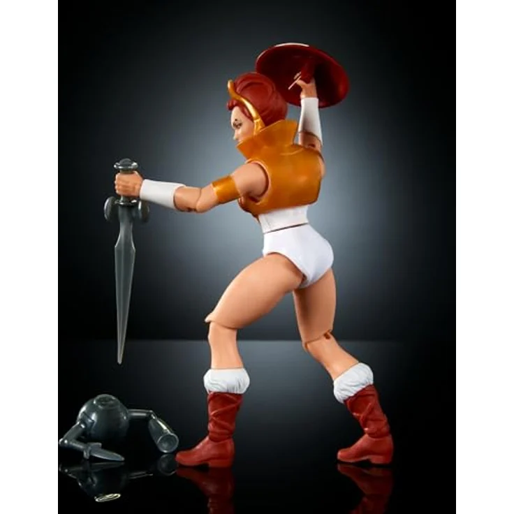 Masters of the Universe Origins Teela-Actionfigur, ca. 14 cm große MOTU-Heldin mit Zubehör und Mini-Comic, metallische Akzente, HYD27 – Bild 5
