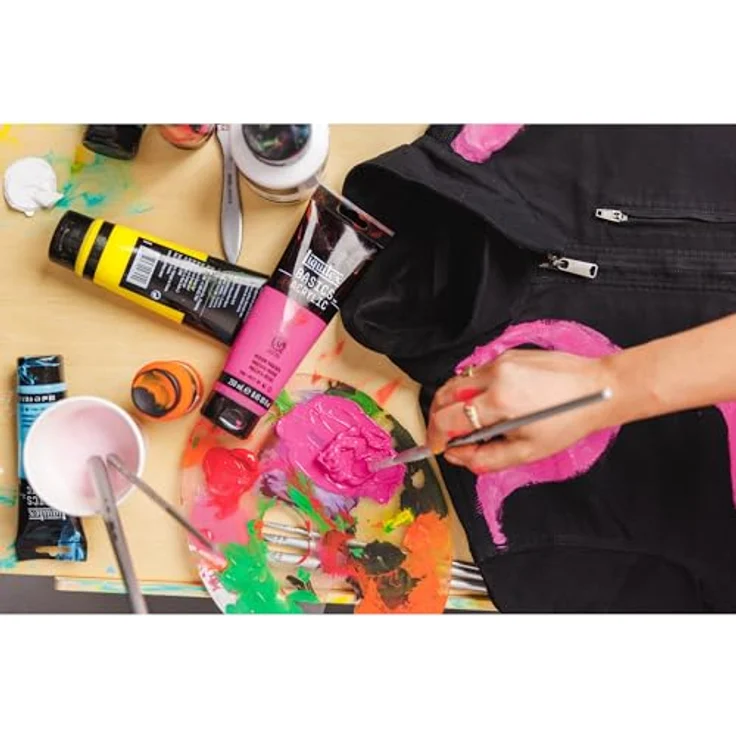 Liquitex Basics Acrylfarbe Bronzegelb, 118ml Tube, lichtecht, mittlere Viskosität, seidenglänzend, monopigmentiert, Archivqualität – Bild 7