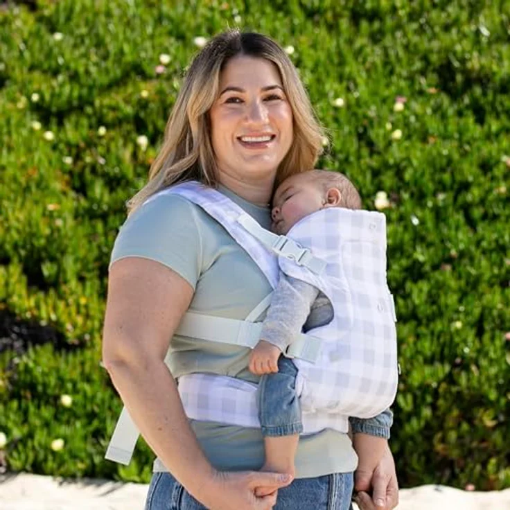 Infantino BKids Babytrage Flip Advanced - Ghingham Print, 4-in-1 Bauchtrage für Babys von 3,6 - 14,5 kg, ergonomisch & pflegeleicht – Bild 9