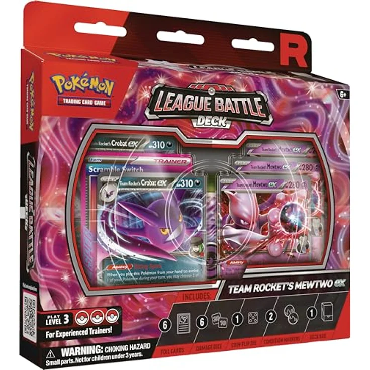 The Pokemon Company Pokémon League Battle Deck Team Rocket's Mewtwo Ex, 60-Karten Deck mit Würfeln und Strategiebogen, Englisch – Bild 2