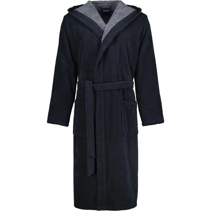 JOOP! Herrenbademantel 1619 Classic Kapuze Frottier, 100% Baumwolle, navy