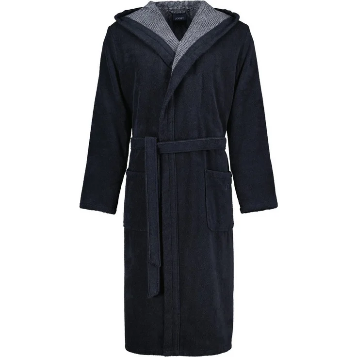 JOOP! Herrenbademantel 1619 Classic Kapuze Frottier, 100% Baumwolle, navy – Bild 1