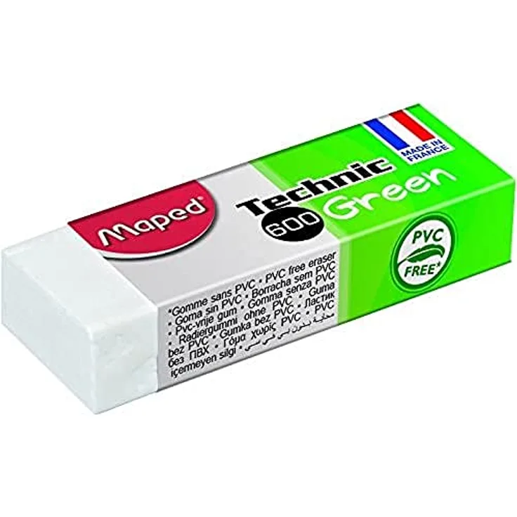 Maped M115920 - Radierer Technic 600, PVC-frei, 1 Stück, grün