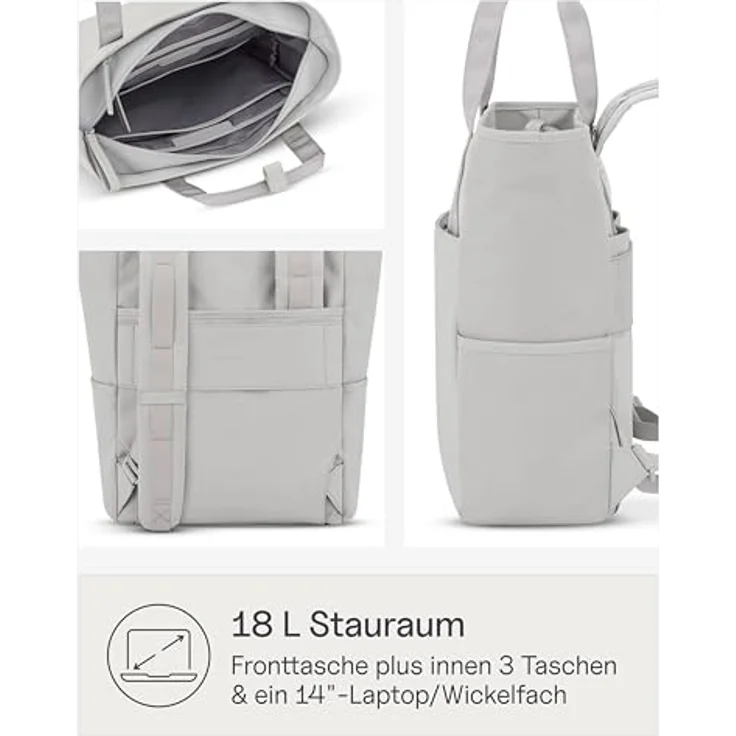 Kapten & Son Lindby Rucksack, 41 cm mit Laptopfach, in beige (greige), 100% PET – Bild 3